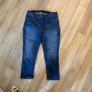 Lee Easy Fit Blue Straight Leg Jeans with Distressed Details